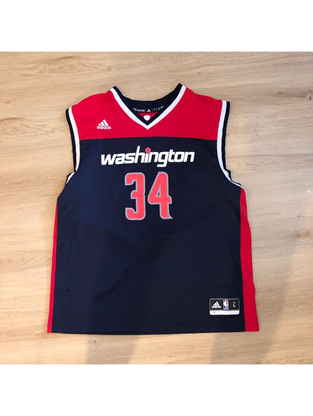 PAUL PIERCE ADIDAS WASHINGTON WIZARDS JERSEY BLUE RED MENS SIZE LARGE